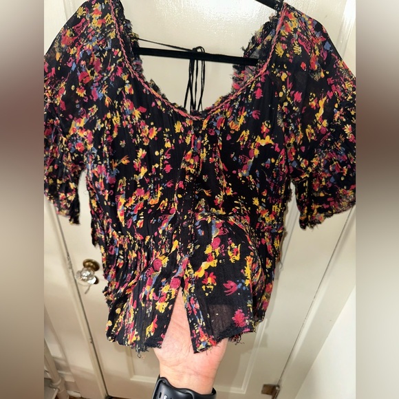 Free people floral button up top size large - Picture 6 of 15